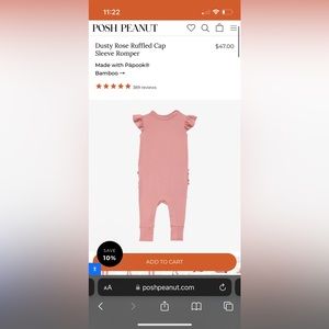 Posh Peanut Dusty Rose Ruffled Cap Sleeve Romper